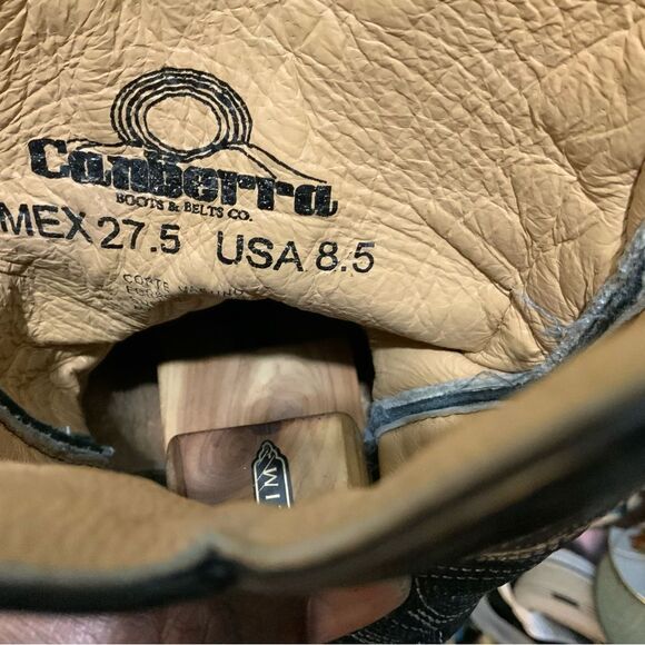 Canberra men’s size 8.5 black tan leather - Picture 12 of 16